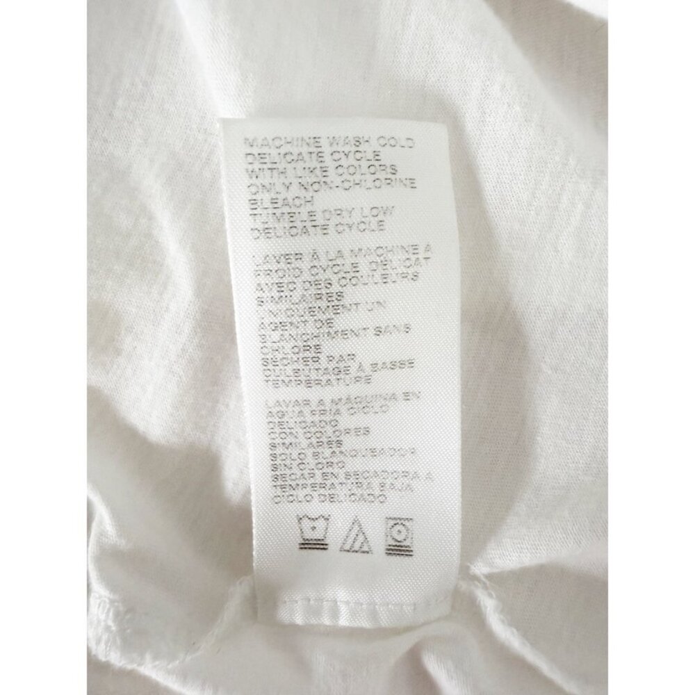 James Perse Vintage Boxy Tee White Long Sleeve Cotton Womens 3/L - Picture 9 of 10